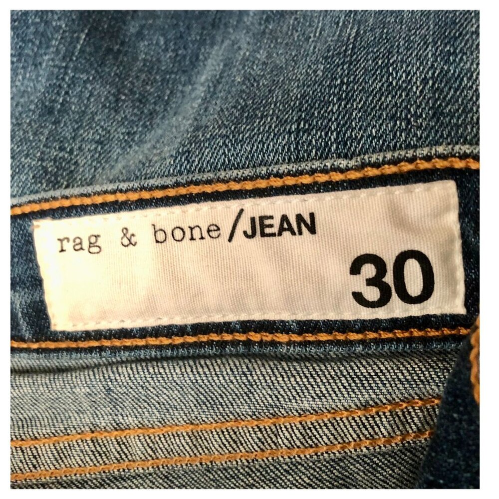 Rag & Bone Dre Distressed & Repaired Mid-Rise Skinny Jeans - Picture 4 of 5